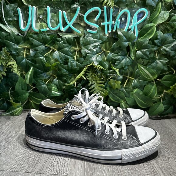 Converse Mens Chuck Taylor Black 132174c Leather Skateboarding Shoes Size 11.5 - Picture 1 of 10